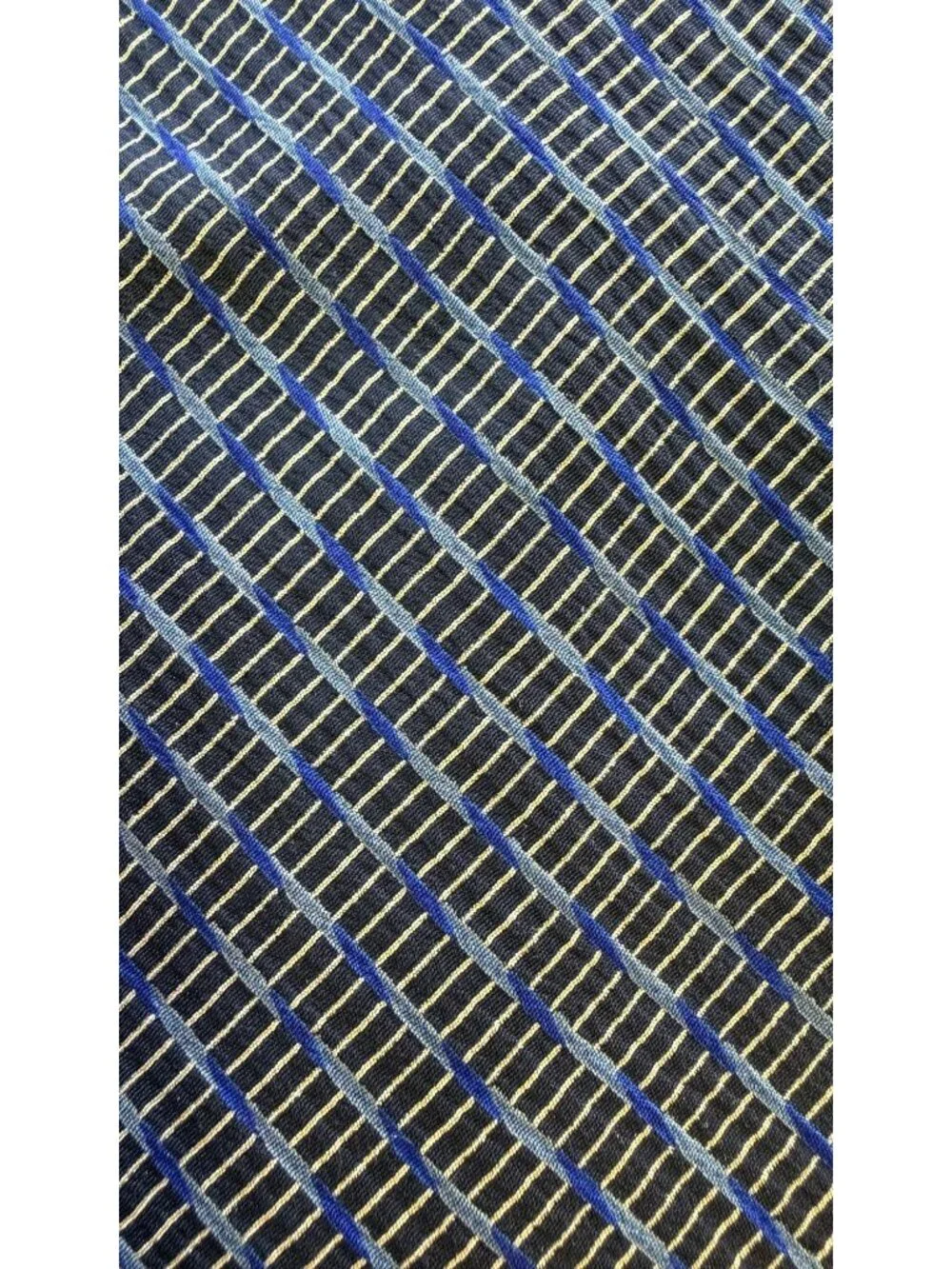 Giorgio Armani Cravatte Blue & Black Striped 100% Silk Neck Tie Made In Italy